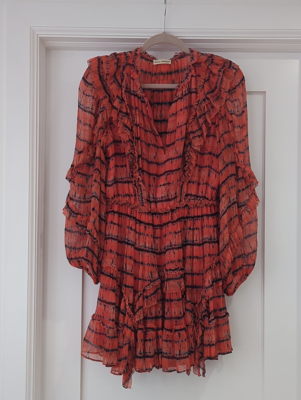 Ulla Johnson Aberdeen Tie Dye 100% Silk Mini Dress 6